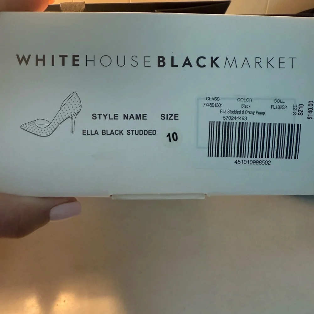 White House Black Market Black Glitter Heels - Picture 9 of 9